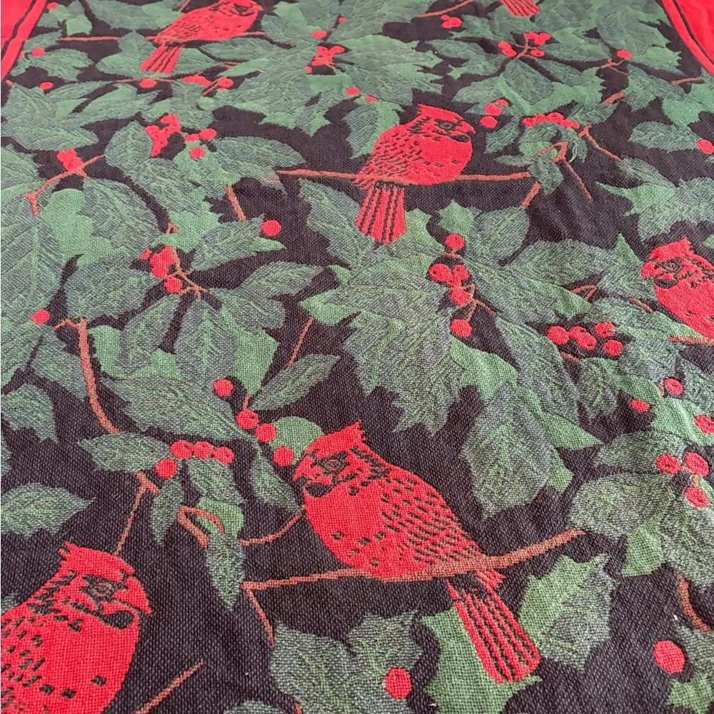 Vintage Bob Timberlake Cotton Red Cardinal Birds Throw Blanket